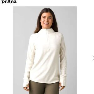 NWT Prana Merino Wool Wensley 1/2 Zip Waffle Knit Pullover Snowflake XL